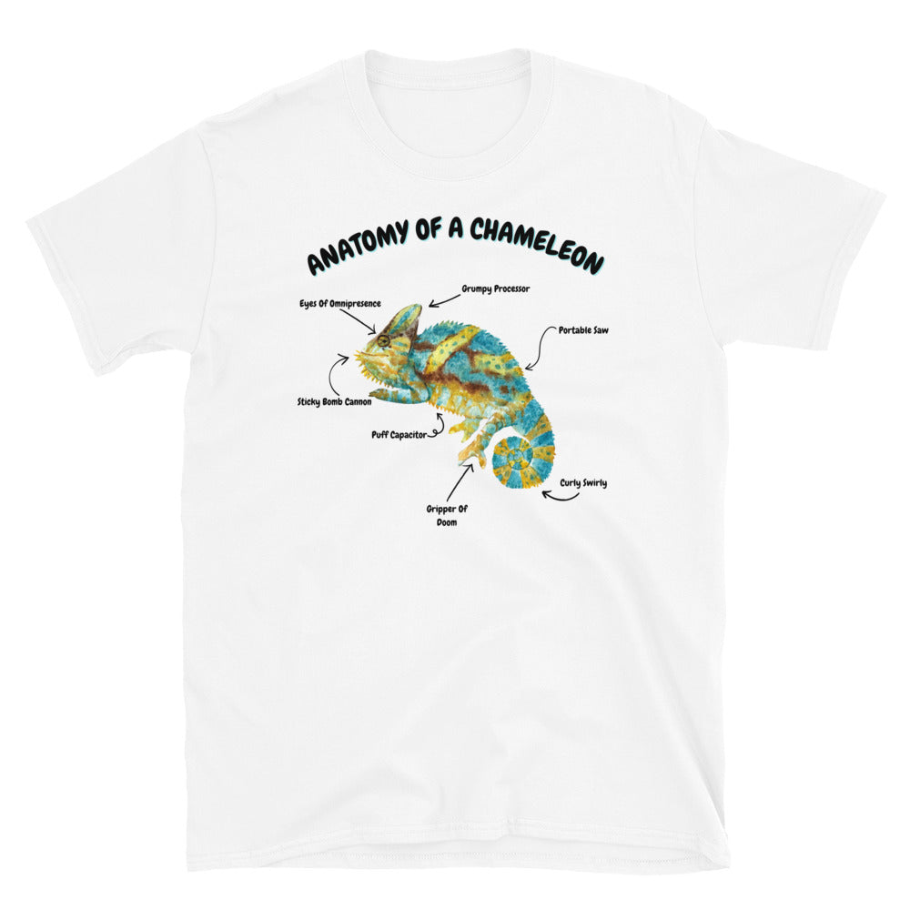 Anatomy Of A Chameleon Short-Sleeve Unisex T-Shirt (Grey/White)