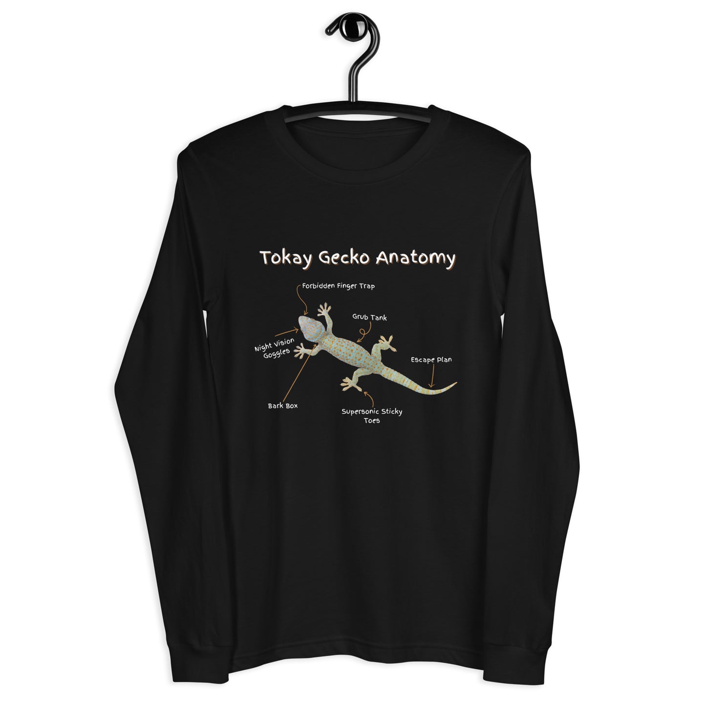 Tokay Gecko Anatomy Unisex Long Sleeve Tee